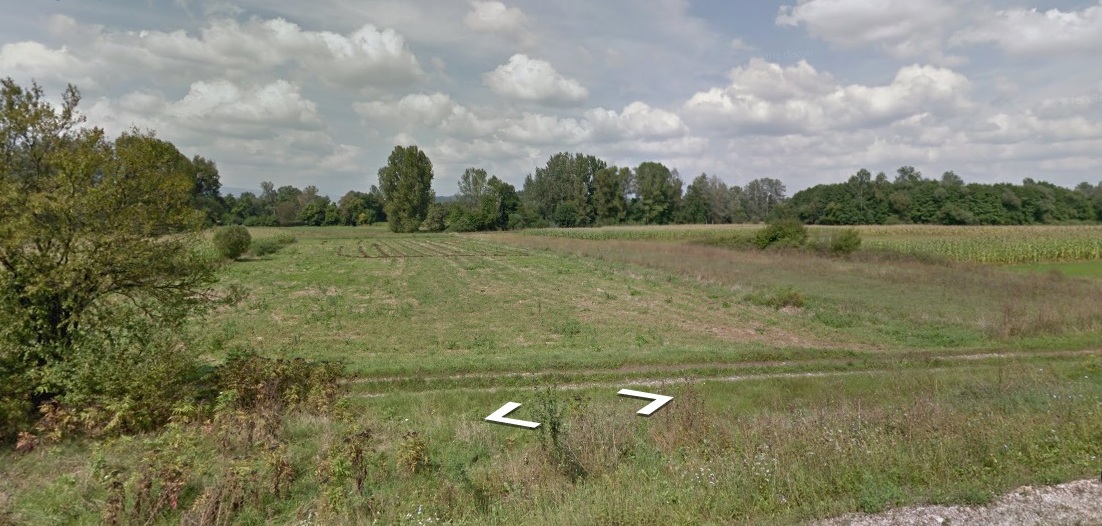 Ismét egy gólyának megfelelő mezőgazdaságilag művelt területet választott pihenőhelyül „Báró” kaja itt is lesz reggelire (forrás: maps.google.hu)