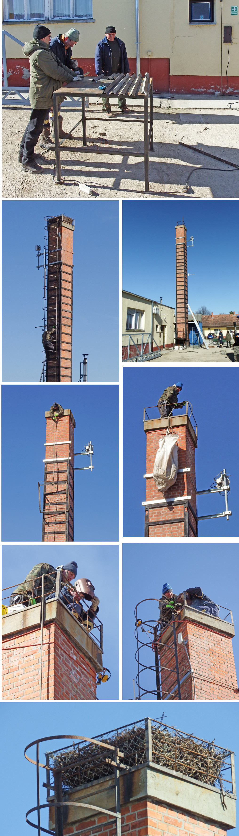 Ságvári gólyafészek felújítása 2019 februárjában