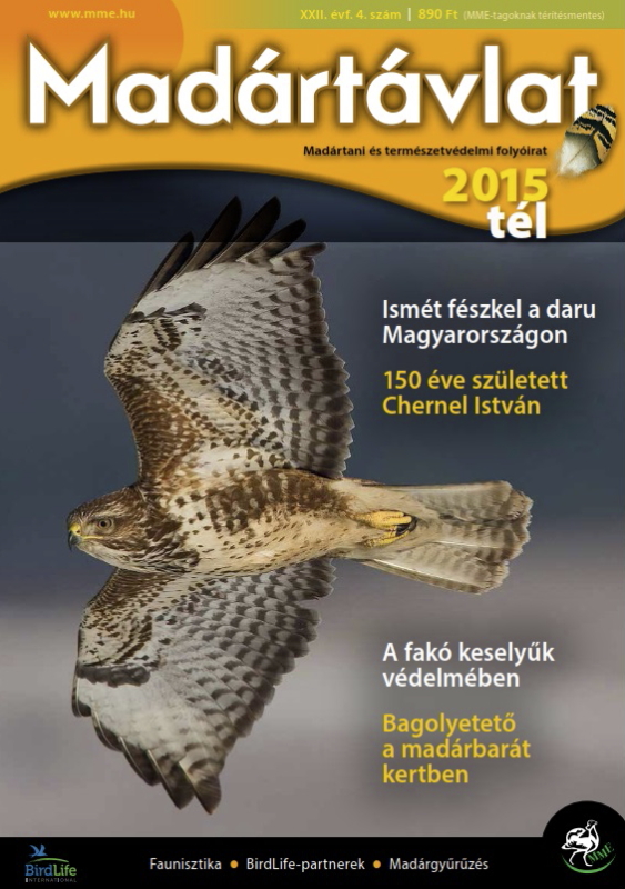 Az MME Madártávlat magazin 2015. évi téli számának címlapja.