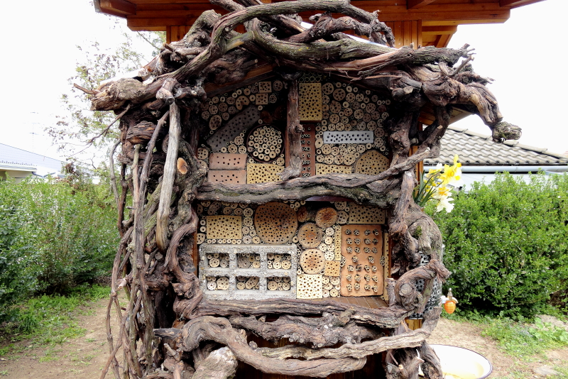 A szekrényes méhecskehotel lényege a 3211 db, többféle átmérőjű bölcsőjárat (Fotó: Orbán Zoltán)
