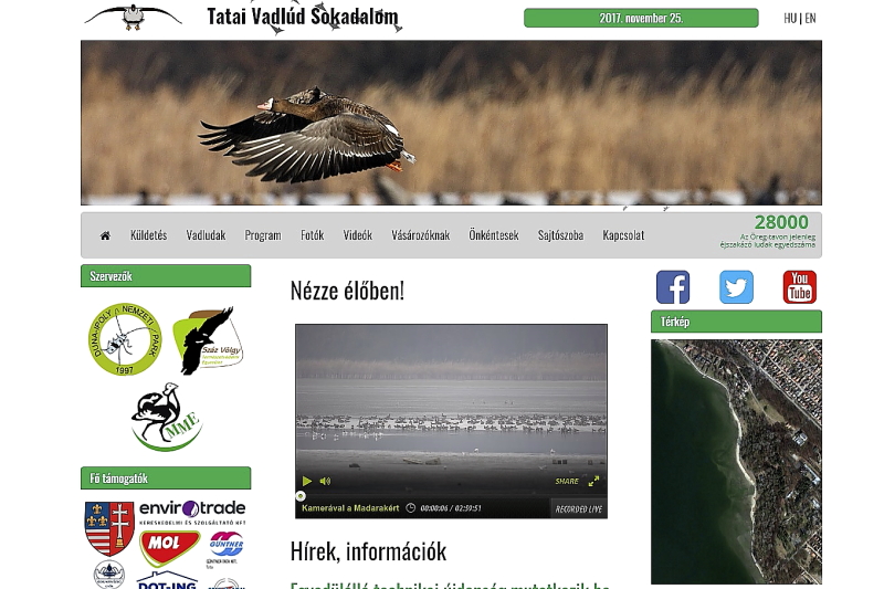 A Tatai Vadlúd Sokadalom eseményei az interneten keresztül élőben is nyomon követhetőek a www.vadludsokadalom.hu oldalon
