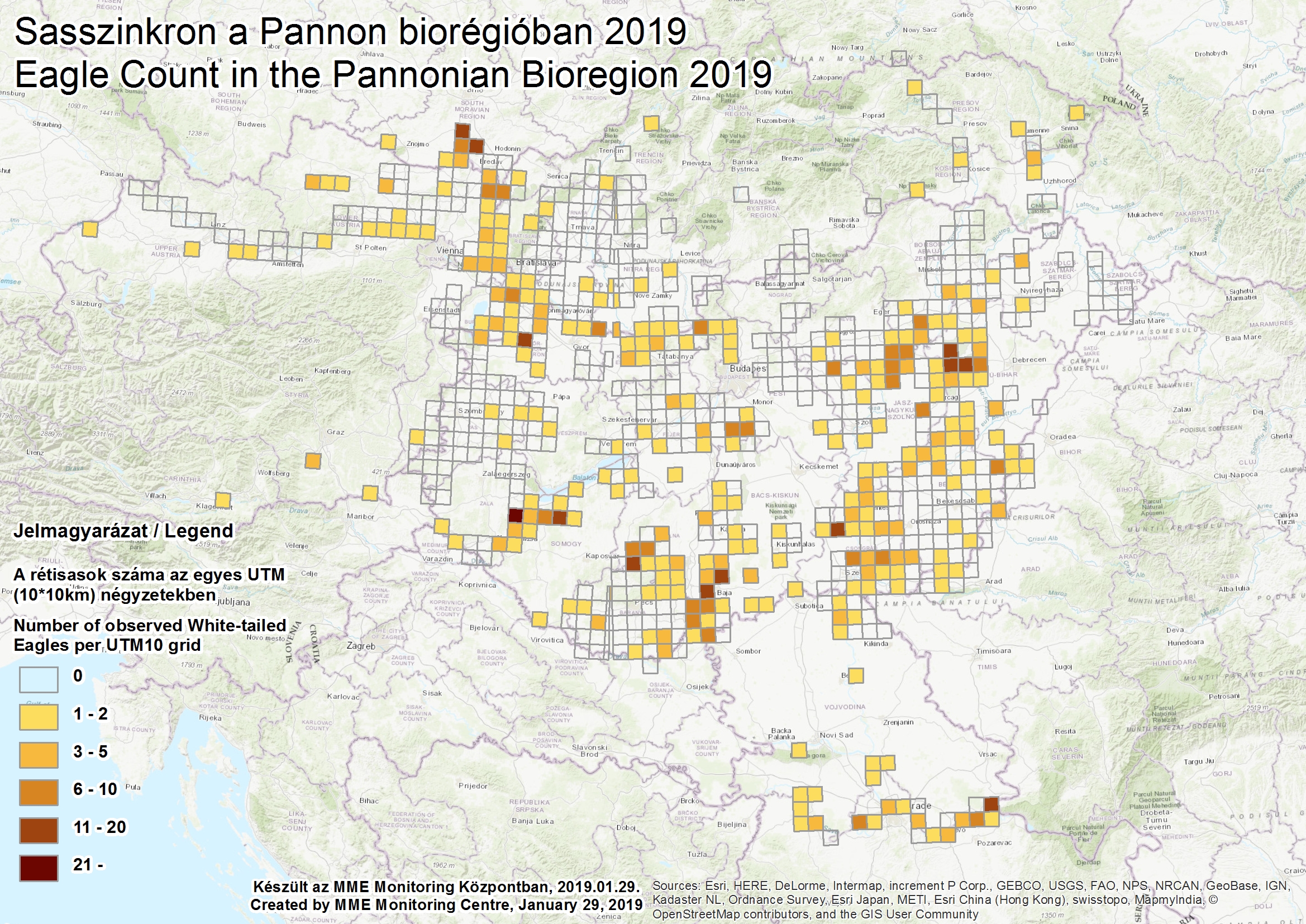 Rétisasok száma a Pannon-régióban (Forrás: MME Monitoring Központ)