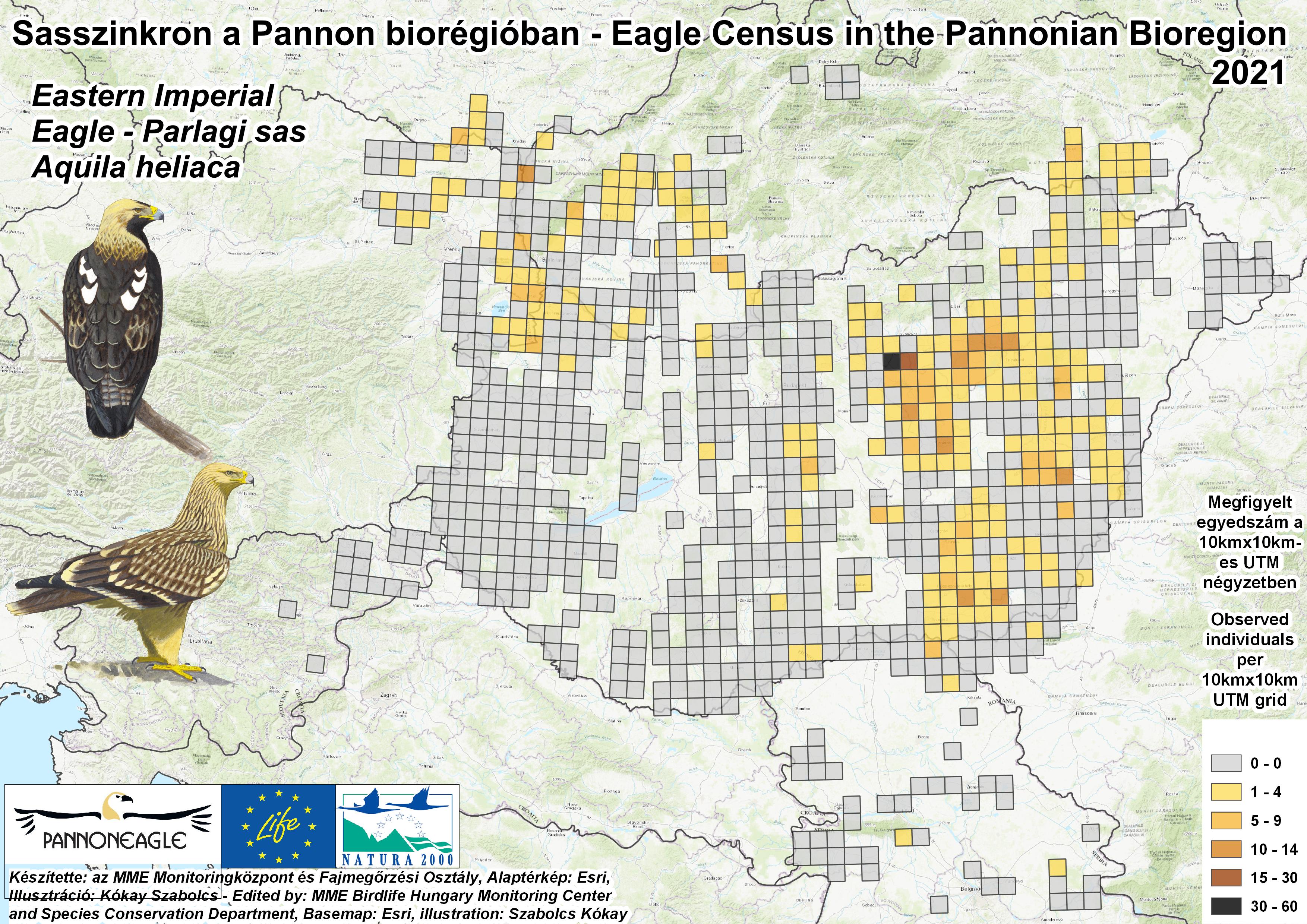 Parlagi sasok megfigyelési adatai a Pannon-régióban (Forrás: MME Monitoring Központ)