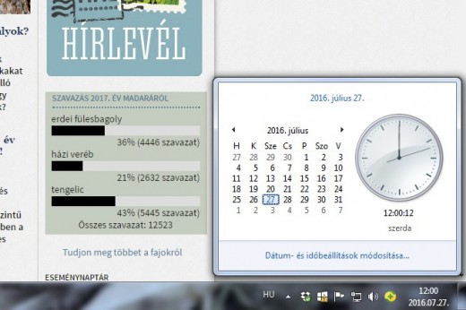 A 2017. év madara szavazás eredménye – 2016. július 27., 12:00 (Forrás: mme.hu). A 2017. év madara szavazás eredménye – 2016. július 27., 12:00 (Forrás: mme.hu).