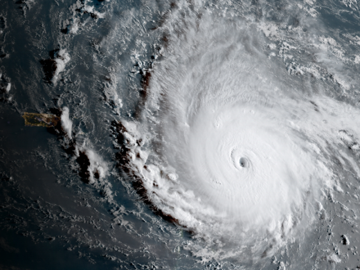 Az Irma nevű hurrikán képe egy műholdról (Fotó: NOAA)