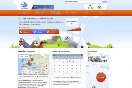 A Tavaszi madárles (SpringAlive) program magyar nyelvű honlapfelülete (springalive.net) A Tavaszi madárles (SpringAlive) program magyar nyelvű honlapfelülete (springalive.net)