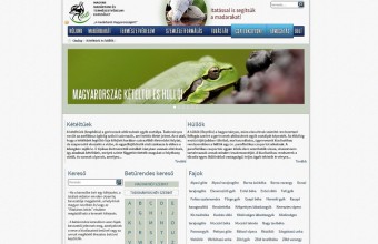 A Magyarország kétéltű- és hüllőfajait bemutató oldal az MME honlapjának TUDÁSTÁR menüjében (Forrás: www.mme.hu).