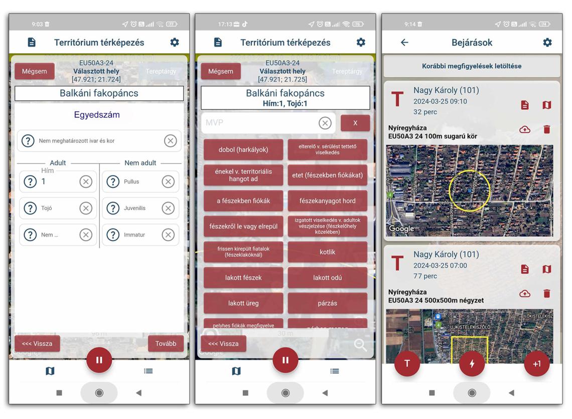 A Turdus applikáció MTT modulja számos innovatív megoldással teszi könnyebbé a megfigyelési adatok rögzítését.